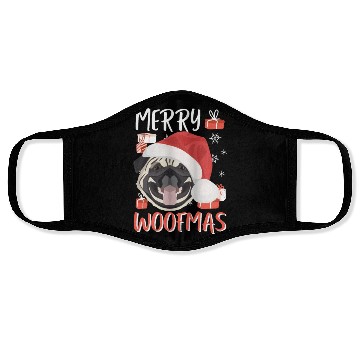 Discover Pug Merry Christmas Face Masks