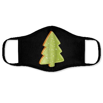 Discover Fir tree cookie with green icing Face Masks