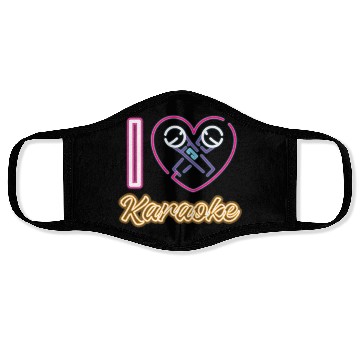 Discover Karaoke Singer Heart 80s Retro I Face Masks