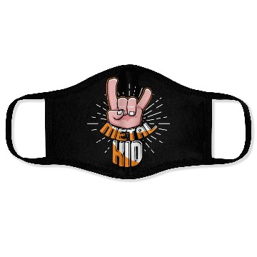 Discover Rock Hand Metal Kid Music Lover Rocker Rock Sign Face Masks