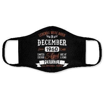Discover December 1960 Legends Birthday Gift Face Masks