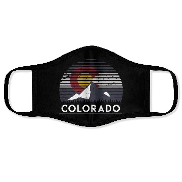 Discover Colorado Flag Mountain Top Face Masks