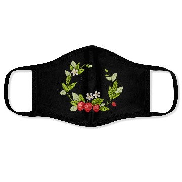 Discover Thank you berry much, cute pun with strawberry Face Masks