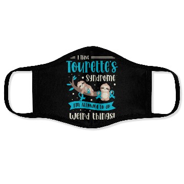 Discover I Have Tourette's Syndrome Teal Ribbon Disability Face Masks