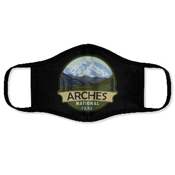 Discover Cool Vintage Retro Arches National Park Mountain Face Masks