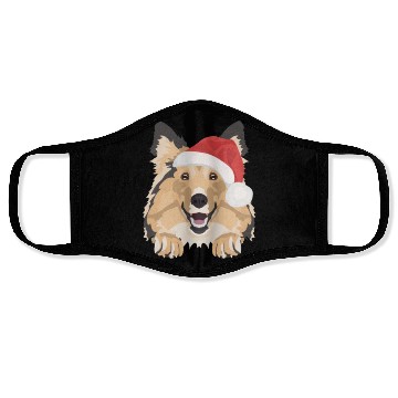 Discover Shetland Sheepdog Merry Christmas Face Masks