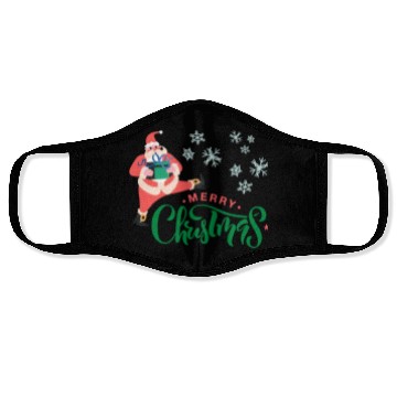 Discover Merry Christmas in Green Font and Pink Santa Face Masks