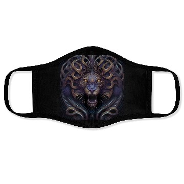Discover Dark Fantasy Lion Version 5 Face Masks