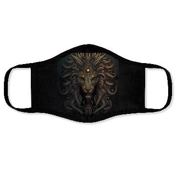Discover Dark Fantasy Lion Version 2 Face Masks