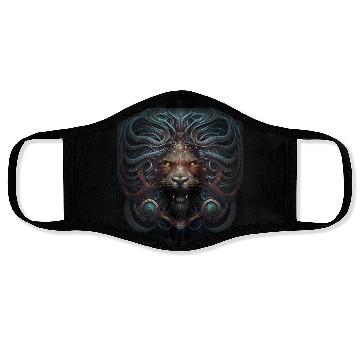 Discover Dark Fantasy Lion Version 3 Face Masks