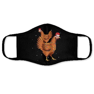 Discover Christmas Animals Chickens Xmas Farmer Face Masks