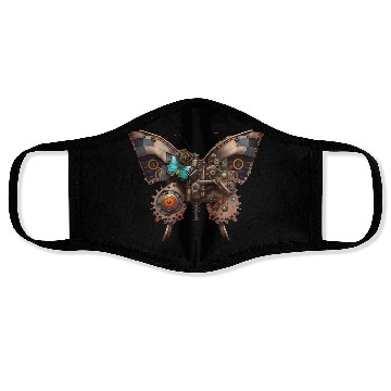 Discover Steampunk mechanical butterfly Face Masks