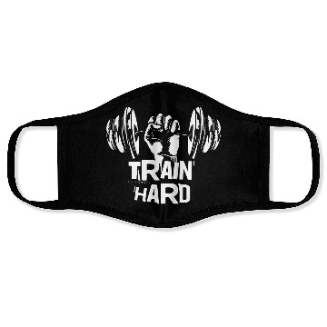 Discover Train hard, gym motivated and excited Face Masks