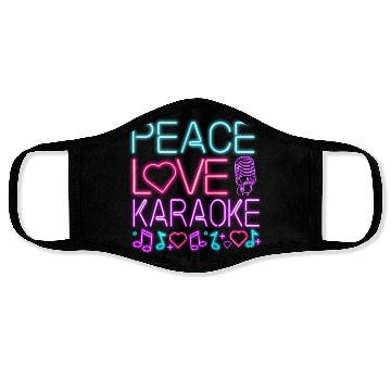 Discover Karaoke Singer 80s Retro Peace Face Masks