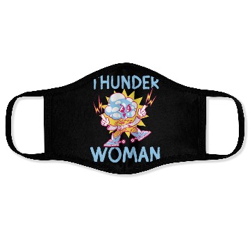 Discover Thunder woman thunderstorm design Face Masks