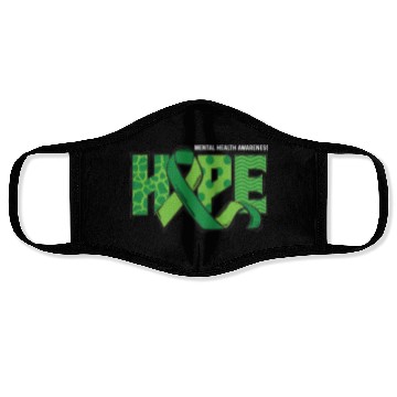 Discover Hope Green Mental Health Awareness Face Masks