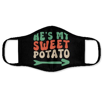 Discover Groovy He's My Sweet Potato Couple's Matching Face Masks