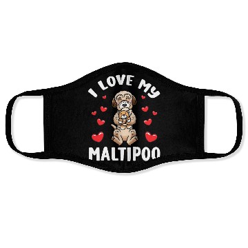 Discover Maltipoo Dog With Stuffed Animal Face Masks