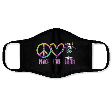 Discover Karaoke Singer Retro Tie Dye Peace Face Masks