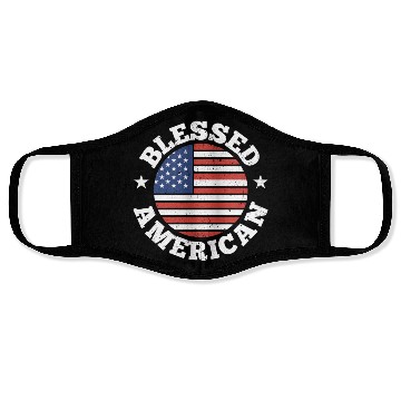 Discover Blessed American America USA US Patriotic Face Masks