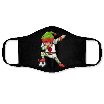 Discover Soccer Boy Dabbing Elf Squad Christmas Jersey Face Masks