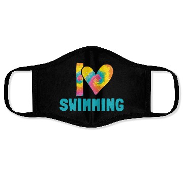 Discover I Love Swimming Swimmer Swim Face Masks