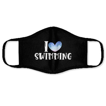 Discover I Love Swimming Swimmer Swim Face Masks