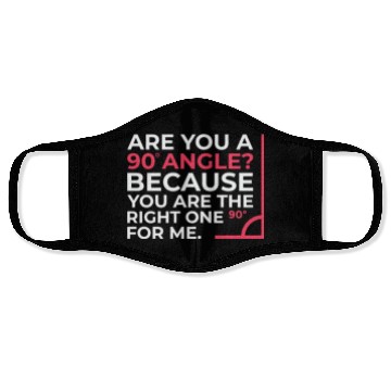 Discover Mathematics Right Angle Cheesy Pun Math Geek Face Masks