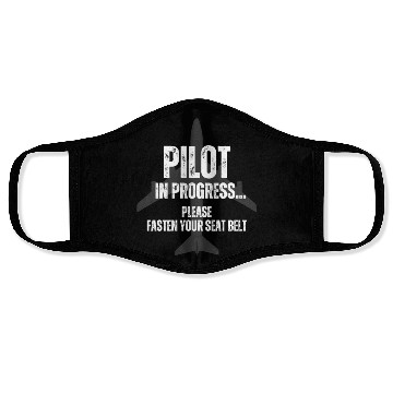 Discover pilot in progress future pilot airplane aircraft Face Masks