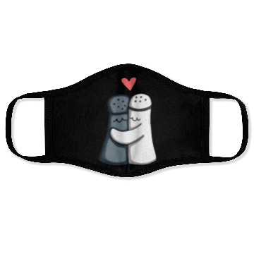 Discover Salt and Pepper Hugging Love : Funny illustration Face Masks