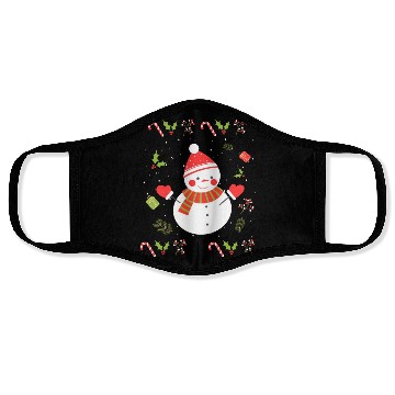 Discover Ugly Holiday Sweater Cute Snowman Face Masks