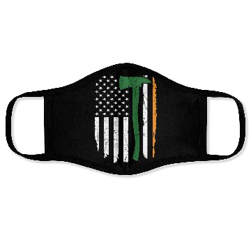 Discover Irish Firefighter American Flag Ireland Face Masks