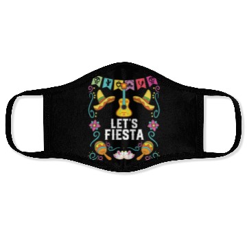 Discover Let's Fiesta Cinco De Mayo Mexican Pride Mexico Face Masks