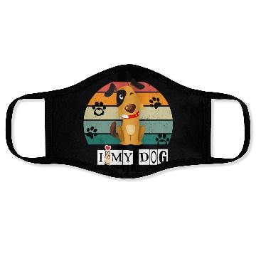 Discover I Love My Dog Face Masks