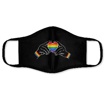 Discover Cool LGBTQ rainbow heart saying Face Masks