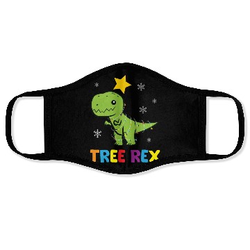 Discover T-Rex - Tree Rex light chain star snowflake colorf Face Masks