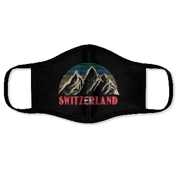 Discover Switzerland Alps Flag Gift Idea Face Masks