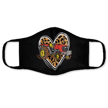 Discover Tractors Love Harvester Driver Farmer Farm Leopard Face Masks