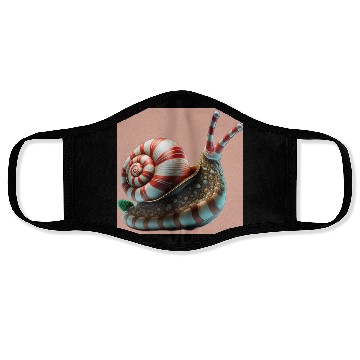 Discover Candy Cane Christmas red and white striped Snail Face Masks