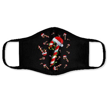 Discover Candy Cane Merry and Bright Red and White Candy Face Masks