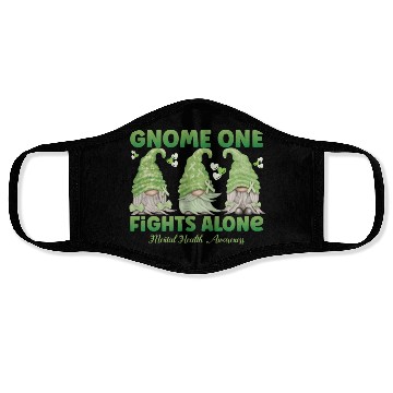 Discover Gnome One Fights Alone Mental Health Face Masks