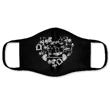 Discover Fitness Working Gym Out Heart Valentine Day Gymer Face Masks