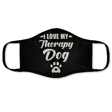 Discover I Love My Therapy Dog Face Masks