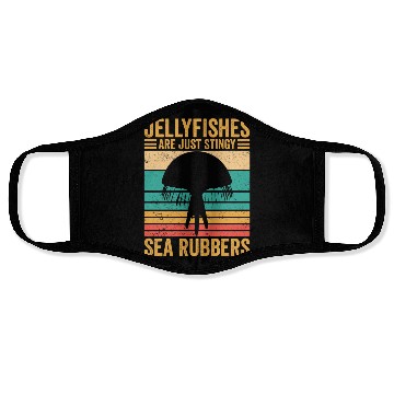 Discover Funny Jellyfish Are Just Stingy Sea Rubbers Retro Face Masks