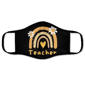 Discover Cute Yellow Floral Teacher Face Masks