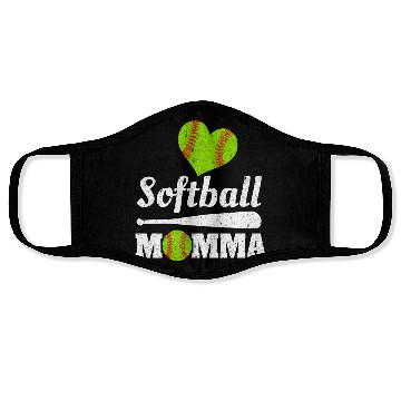 Discover Softball Momma Mother's Day Ball Sports Mom Mommy Face Masks