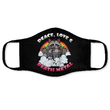 Discover Racoon Love Peace Metal Music Heavy Rock Face Masks