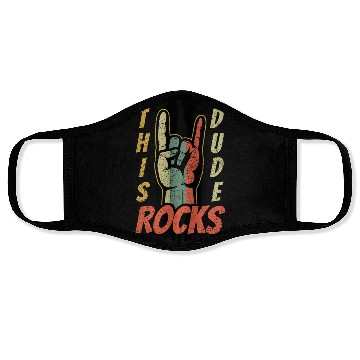 Discover Retro Rock Sign Rock Hand Metal Kid Rocker Face Masks
