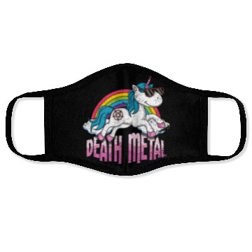 Discover Rainbow Unicorn Love Metal Music Heavy Rocker Face Masks
