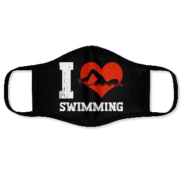Discover I Love Swimming Swimmer Swim Face Masks